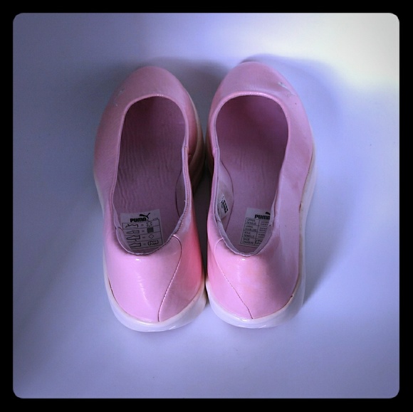 Puma pink leather platform rubber sole slip on - Picture 7 of 8